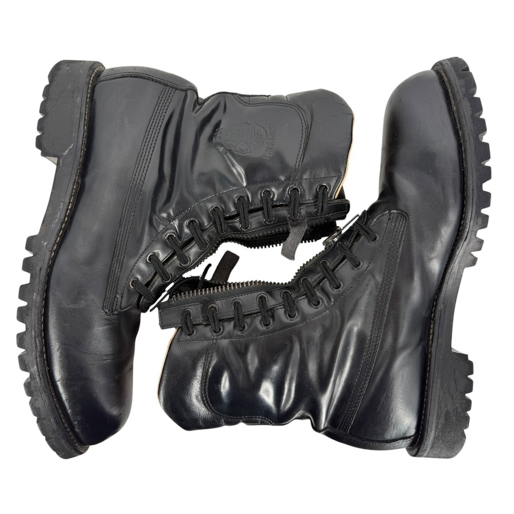 Chippewa Fire Paratrooper Boots Men 10 Leather Front Zip Steel Toe Work Lug Sole - Picture 6 of 13